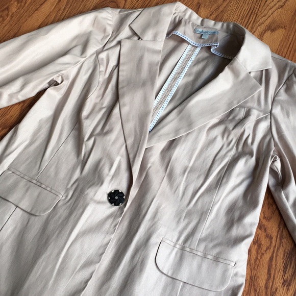 Tan Colored Blazer with Front Button - Picture 2 of 2